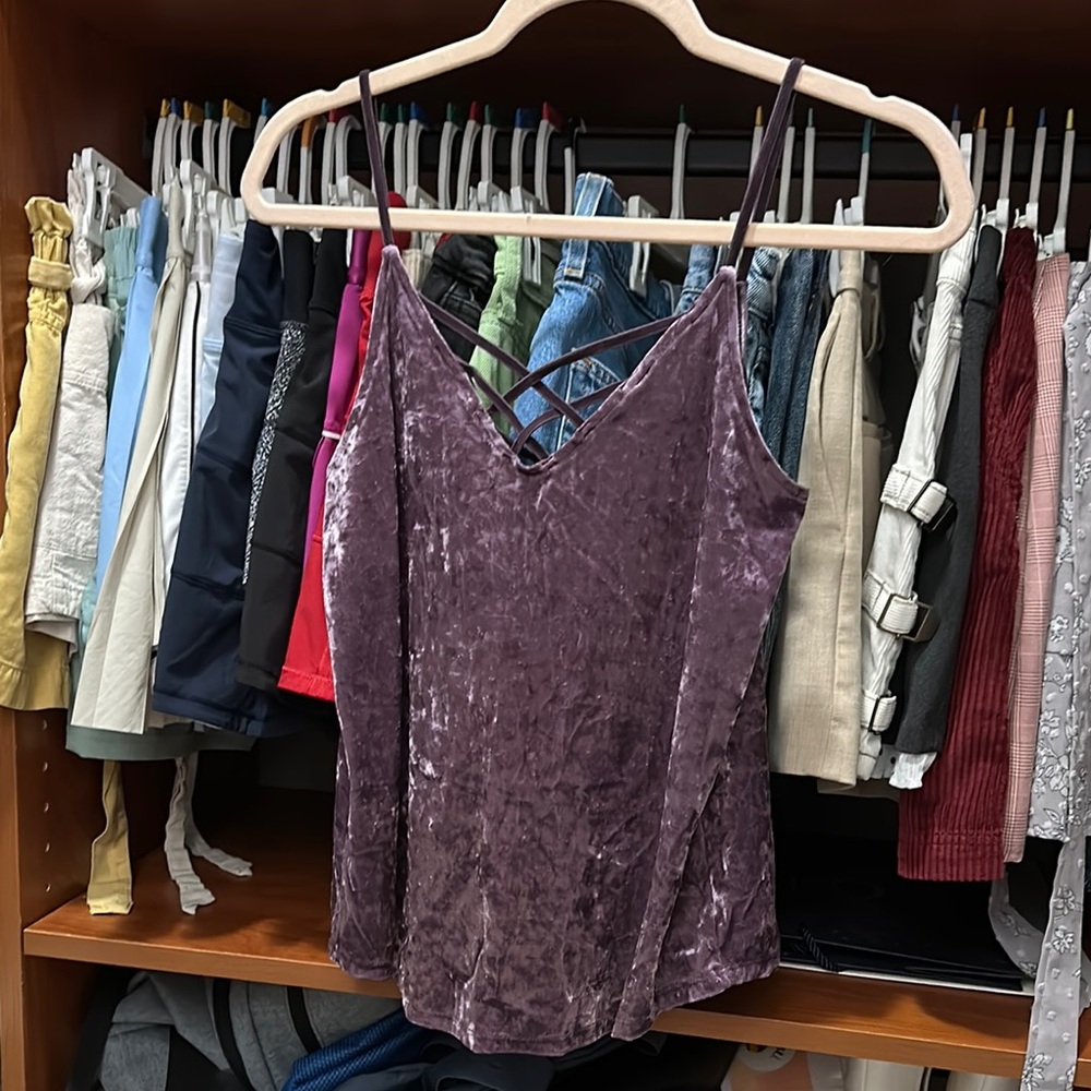 American Eagle Outfitters Velvet Camisole in Purple
